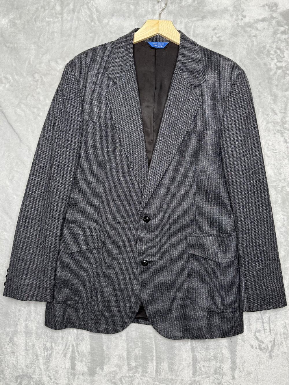 Vintage Pendleton Blazer Mens 44 Long Gray Wool Tweed Sport Coat Western 90s USA